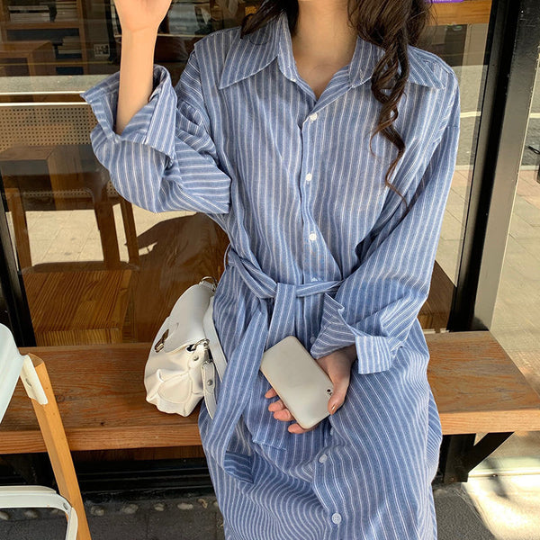 Simonɘ Striped Shirt Dress